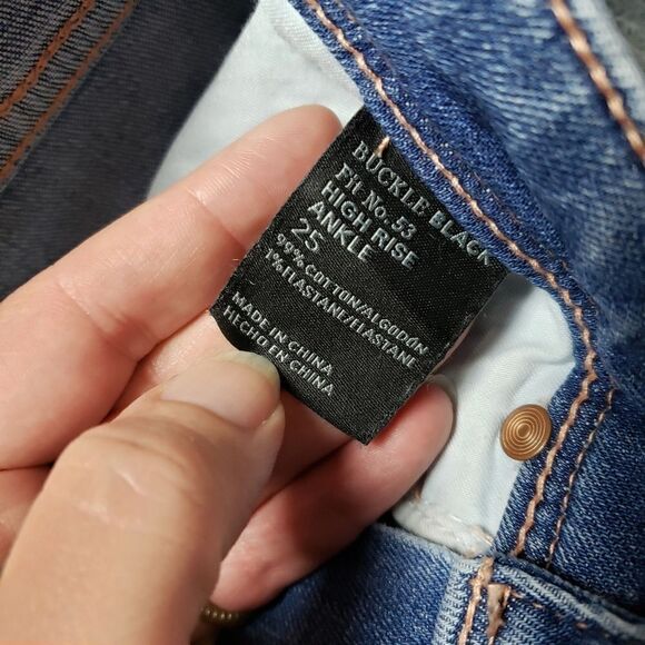 Buckle Black high rise ankle distressed destroyed jeans fit 53 button fly - Picture 10 of 14